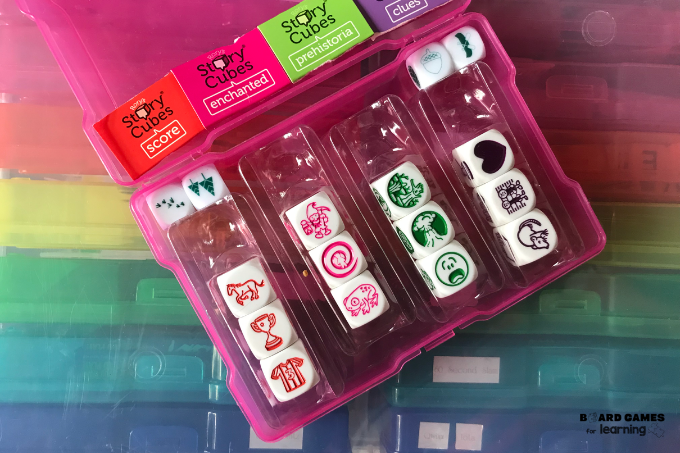 Board game piece storage - rory's story cubes